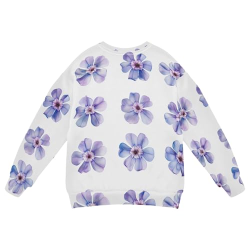 JUNZAN Sweet Phlox Flowers White Little Girls Hooded Sweatshirt Crewneck Hoodies for Girls Camping 4T2