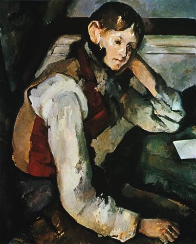 Impressions d'art mural haut de gamme Le Garçon Au Gilet Rouge de Cézanne