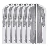 Garment Bag Clear Plastic Breathable Moth Proof Garment Bags Cover for Long Winter Coats Wedding Dress Suit Dance Clothes Closet Pack of 6 ( 24'' X 55'' )