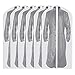 UOUEHRA Hanging Moth Proof Garment Bag Cover 24''X55'' Lightweight Clear White PEVA Breathable Bags (Pack of 6) with Study Full Zipper for Suit Clothes Storage Closet