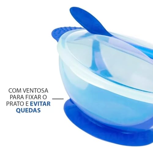 Pratinho De Alimentação Bebe Pratinho Infantil, com Colher, Prato com Ventosa, Kit Refeição Premium