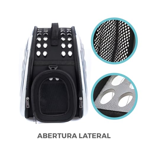 Bolsa De Transporte Para Pets Porte Pequeno Médio Panorâmica. Segurança Confortável Design Moderno F