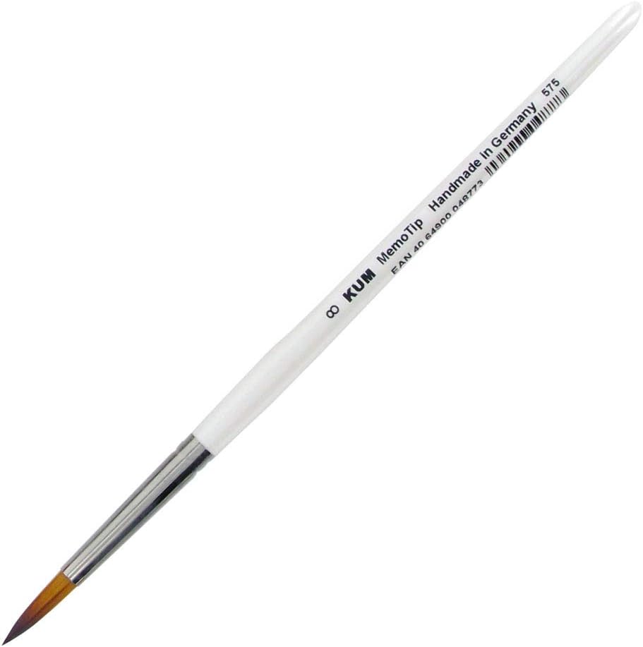 KUM 511.42.11-Memory Point Brushes, MemTip Pin RS #8, Round Tip, Pack of 1, Synthetic, White