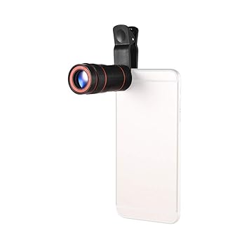 Honeytecs 8X Zoom Optical Smartphone Telephoto Lens Portable Mobile Phone Telescope Lens with Clip Universal for iPhone Samsung Huawei HTC Most Phones