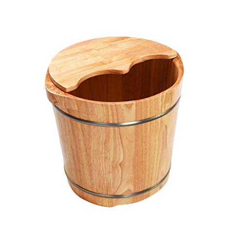 Barril de baño para pies de madera de caucho importada miniatura 1