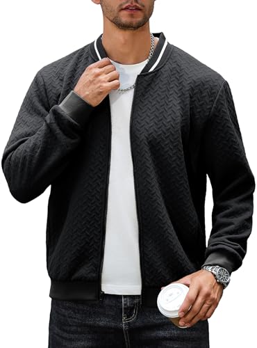 Zaitun Herren Übergangsjacke Bomberjacke College Jacke Basic Freizeitjacke mit Reißverschlusstaschen