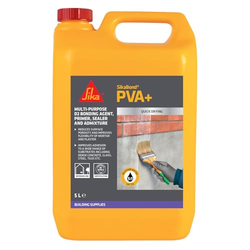 Sika SikaBond PVA+, General Purpose Adhesive, Primer and Sealer – Easy to Use – British Standards Approved – 5 Litre