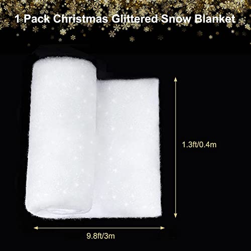 Fake Snow Blanket, Glittered Snow For Christmas Village, Artificial Snow Cover Blanket, Christmas Snow Sheets For Decorating (1.3 X 9.8Ft ) #TOP1