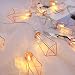Twinkle Star 10 LED 6.6 ft Diamond String Lights Battery Operated, Geometric String Lights Warm White, Rose Gold Metal Lamps Decor for Indoor Wedding Party Bedroom Christmas