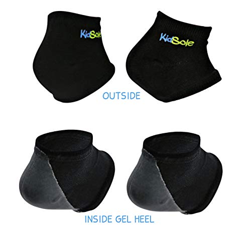 KidSole Gel Heel Strap for Kids with Heel Sensitivity from Severs Disease, Plantar Fasciitis. (Black) (Kids Sizes 1-6, Black)4