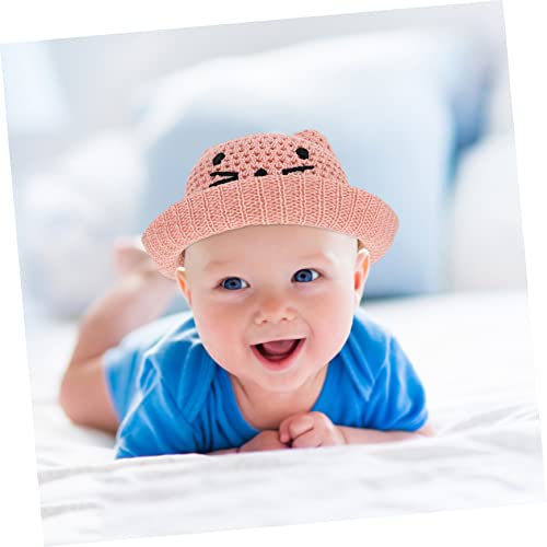Kids Folding Woven Sun Hat Adjustable 48-52CM Lightweight Summer Bucket Hat for Boys and Girls UV Protection Beach Cap Pink3