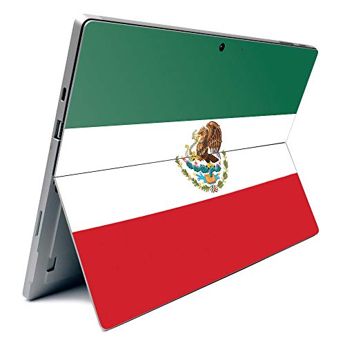 Image of MightySkins Carbon Fiber Skin for Microsoft Surface Pro 7 - Mexican Flag | Textured Carbon Fiber Finish | Easy to Apply, Remove, and Change Styles | Made in The USA