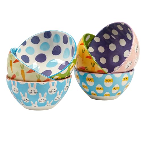 Certified International Easter Pad Print 16 oz. Bowls, Set of 6