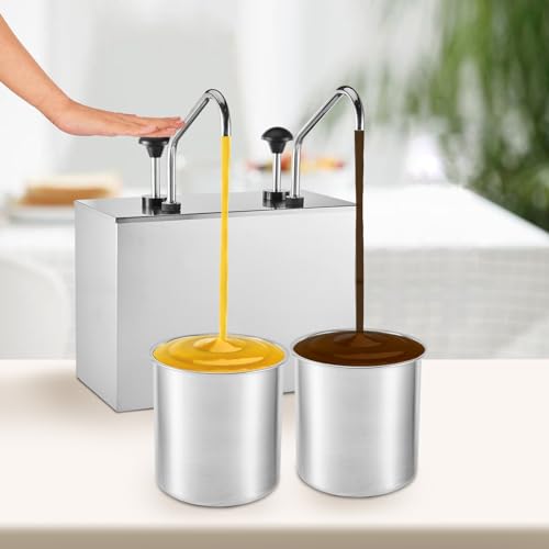 Dispenser a pompa per condimenti, in acciaio inox, per salse, ketchup, condimenti, insalate, marmellate, condimenti, durevole e igienico, essenziale da cucina