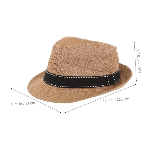 VANZACK Stylish Straw Hat for Summer Classic Design Breathable Sun Protection for Boys for Beach and Outdoor Adventures Chocolate2
