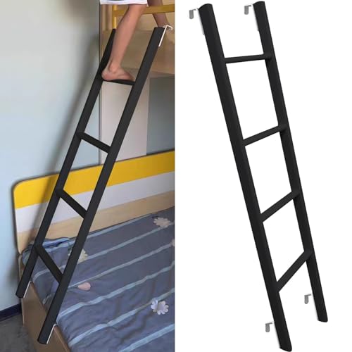 Escalera para litera doble y camas loft, modelo de metal negro ideal para dormitorio 2