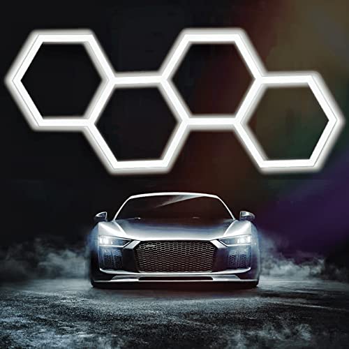 21 Pack Led Garage Lights, Car Detail Led Light Hexagonal 126W 15950Lm 6500K Ultra White Light, Attachable Plug-In Ceiling Light For Garage Workshop Basement Gym Warehouse 122.X48.5 Inch (White A) #TOP24
