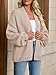 Saodimallsu Womens Open Front Cardigans Long Lantern Sleeve Oversized Chunky Knit Casual Fall Sweater Coat Light Khaki