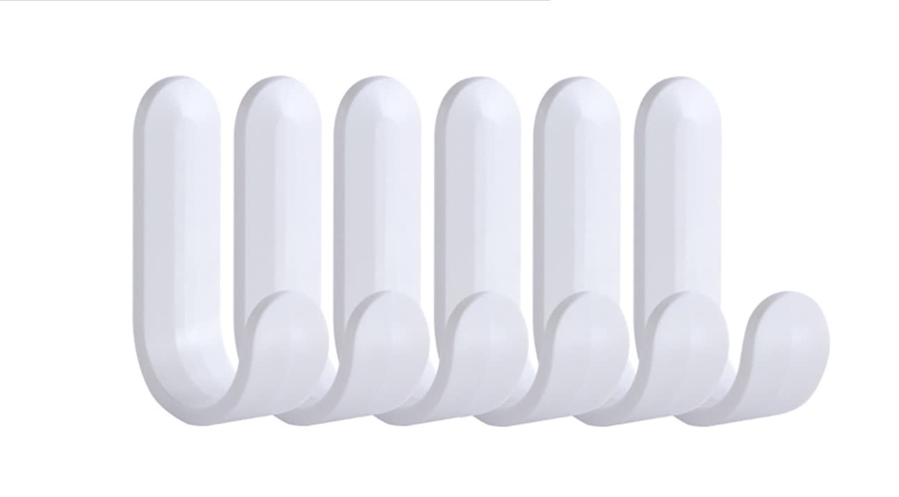 Satpurush Wall Hooks for Hanging Strong, Adhesive Hooks for Wall Heavy Duty, self Adhesive Hook, Wall hangings, Kitchen Accessories Items, Clothes Hanging, Hangers, Strong Hanger (White, 6)-image-27