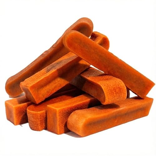 Image of Himalayan Yak Stick Dog Treat (Carrot Flavour) | 100% Natural Vegetarian Yak Cheese Chew | Protein & Calcium-Rich Dental Hygiene Snack | Nutritious, Long-Lasting Chew for All Breeds