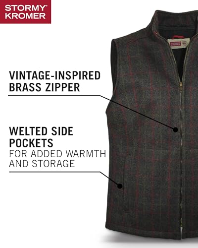 Image of Stormy Kromer The Ironwood Vest | Wool /Nylon Blend, Antique Brass Zipper, Unlined, Modern Cut, Slim Sleek Fit, Cut & Sewn in the USA
