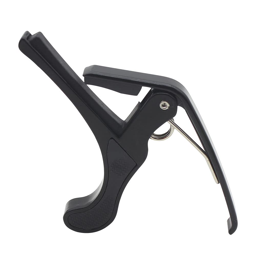 BAtlam Capotasto per Chitarra Universale, Chiave a Morsetto a Cambio rapido Capotasto in Metallo in Lega di Zinco, Capotasto per Chitarra Blu (Capotasto per Chitarra Nero)