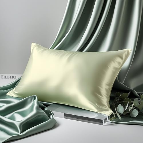 Image of Filbert Premium Satin Pillow Covers | Silky Satin Nights Where Comfort Meets Glamour | Best Gifting Collection - 18 inchx28 inch Inch - Beige