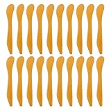 20 Pieces Plastic Cosmetic Spatulas Mask Mixing Spatula Facemask Stirrer Mixing Spatulas Makeup Applicator Spatula Facial Cream Scoop for Lady Women Home Beauty Salon Use, 6.3 Inches, Gold