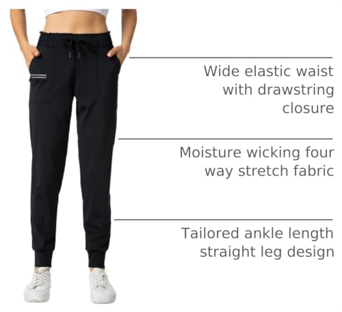 Image of Haowind Joggers for Women with Pockets Elastic Waist Workout Sport Gym Pants Comfy Lounge Yoga Running Pants