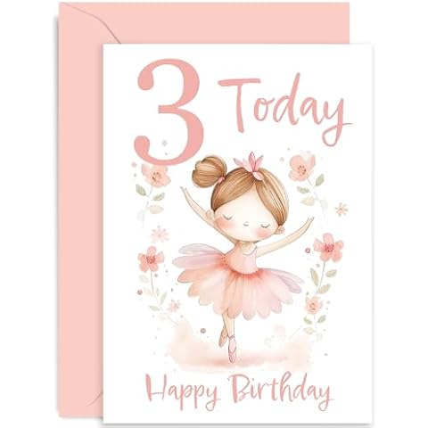 3rd Birthday Card for a Girl - Ballerina Cover