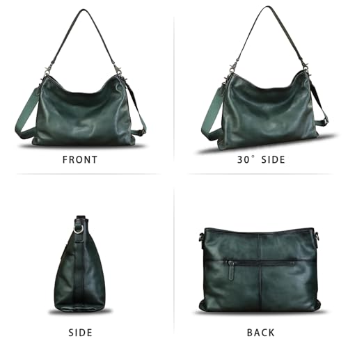 Image of Genuine Leather Hobo Bag for Women Tote Bag Vintage Handmade Shoulder Bag Crossbody Satchel Purses Pouch