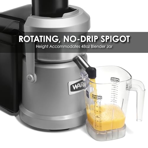 Image of Waring Pulp Eject Juice Extractor with 12 Quart Capacity | Heavy-Duty 1.2 Horsepower Centrifugal Juicer Machine, 12 Quart Capacity, Wide 3.15 in Chute for Bars & Restaurants