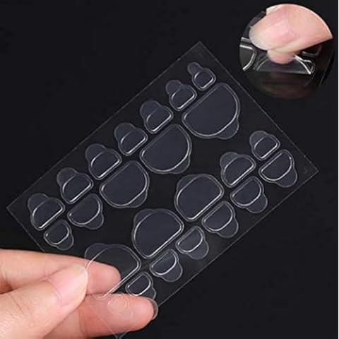 DNHCLL 240PCS (10 Sheets) Environmental Protection Transparent and Invisible Nail Sticker Waterproof Nail Sticker Jelly Double-Sided Adhesive Toenail Sticker Cover