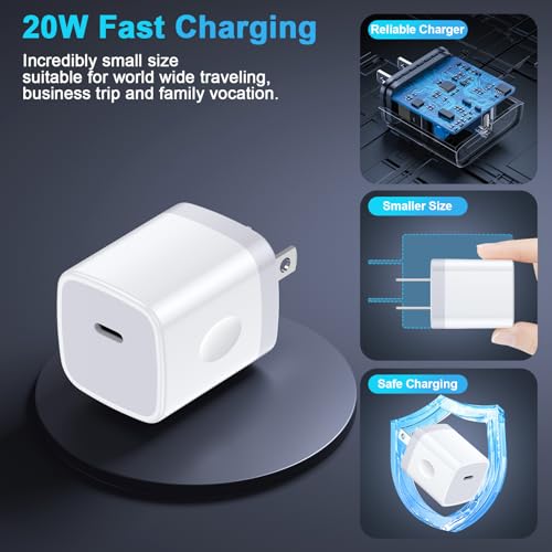 Samsung Super Fast Charger Adapter 20W USB C Android Phone Wall Charger Fast Charging Block for Samsung Galaxy A15 5G/A35/A55/A54/A25/A14/S24 Ultra/S23 FE/S22/S21/S20/S10/Note 20/iPhone 15/14/13/12/11