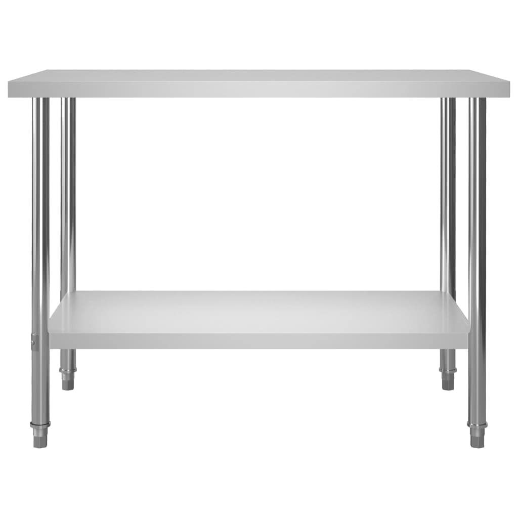 Tavolo da lavoro da cucina con ripiano in acciaio inox, 120 x 60 x 150 cm, tavolo da lavoro professionale per gastronomia commerciale, ristorante, bar, bistrò, pizzeria, catering