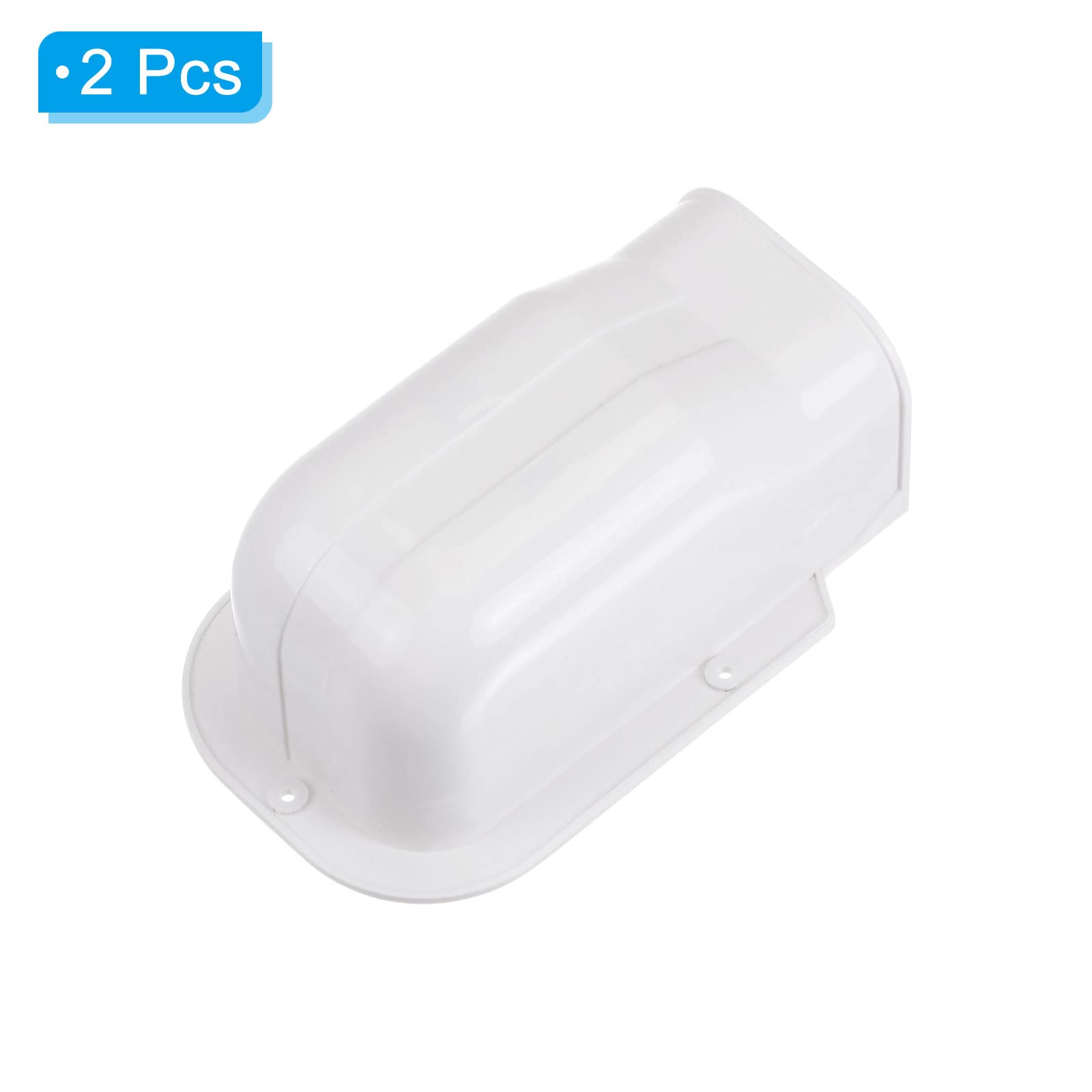 PATIKIL 3" PVC Decorative Line Cover, 2 Pack Wall Entry Cap Tubing Parts Accessories for Air Conditioner Central AC Heat Pump White - Image 3