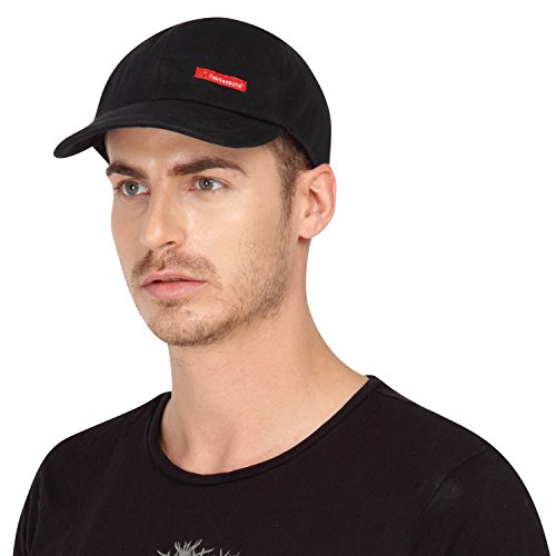 FabSeasons Black Cotton Unisex Adjustable Size Cap Amazon.in