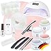 ND24 NailDesign – Gelnägel Starter Set Basic mit LED Haftgel, Aufbaugel, Frenchgel, Versiegelungsgel, LED-Lampe & Zubehör – 16-teiliges Komplettset für Anfänger geeignet – LED Gele Made in Germany