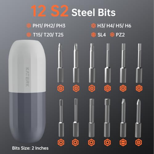Katerk 1500mAh Electric Screwdriver Cordless Rechargeable Power Screwdriver - image 2