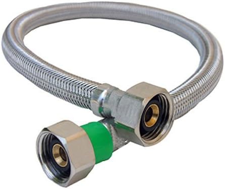 LASCO 10-0413 1/2-Inch Female Iron Pipe by1/2-Inch Female Iron Pipe by 12-Inch Flex Stainless Steel Braided with Poly Inner Core Water Supply