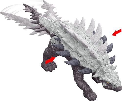 Image of Mattel Jurassic World Strike Attack Dinosaur Toy with Single-Strike Action & Movable Joints, Gastonia Action Figure Includes Digital Play