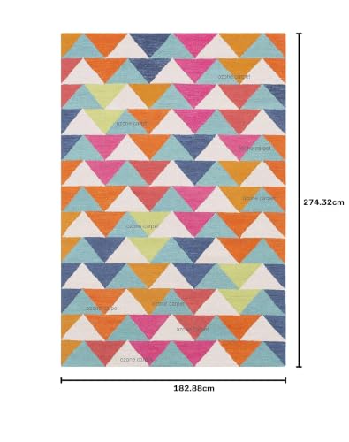 Image of Hand Tufted Wool Carpets Anti Shedding Rug Modern Carpets for Living Room Size 6x9 Feet