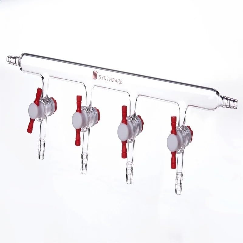 Lab Vacuum gas distributor with single row pipe, VACCUM MANIFOLD, PTFE STOPCOCKS, Borosilicate glass, M49(M490044)