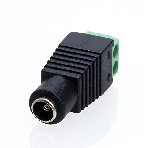Conectores DC hembra 12V terminal de tornillo para cámaras CCTV pack de 100 3
