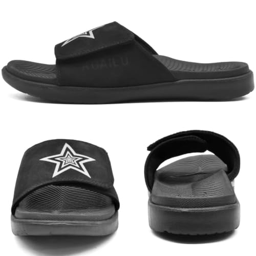 Image of KuaiLu Mens Slide Sandals Orthotic Arch Support Athletic Sport Sandals For Men Adjustable Comfort Slippers With Soft Cushioning For Outdoor