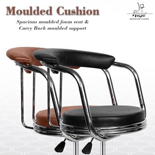 Image of ROSE Kiya Height Adjustable & Revolving Bar Stool /Kitchen Chair Suitable for Kitchen, Cafeteria, Dining, Office,Shops (1, Black, Barstool Revolving)