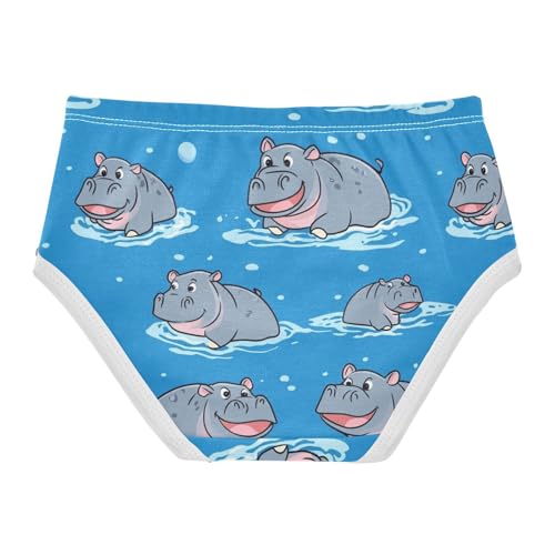 Wusikd Cute Hippopotamus Girls' Underwear Cotton Girls Briefs Soft Toddler Underwear 2T2
