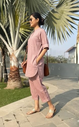 Image of Cord Set for Women Cotton Stylish Co Ord Outfit Kurta Pant Western Office Casual Summer Wear Style Coord Sets for Women Stylish Dress Daily Use Co Order, Coat, Cod, Cot, co-ord, corts
