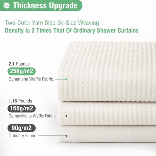 Image of HOMETHREADS Embrace Luxury with Our 6-Feet Long Premium Polyester Shower Curtain with 12 Hooks for a Lavish Bathroom Ambiance | Stylish, Splendid, and Perfectly Sized (Classic Cream, 180x180cm)