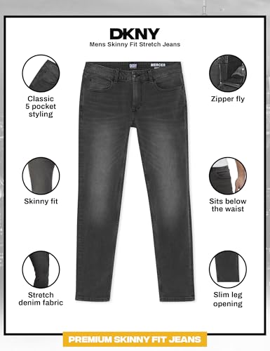 Image of DKNY Men's Skinny Jeans - Premium Soft Stretch Denim Pants | Skinny Fit Jeans for Men